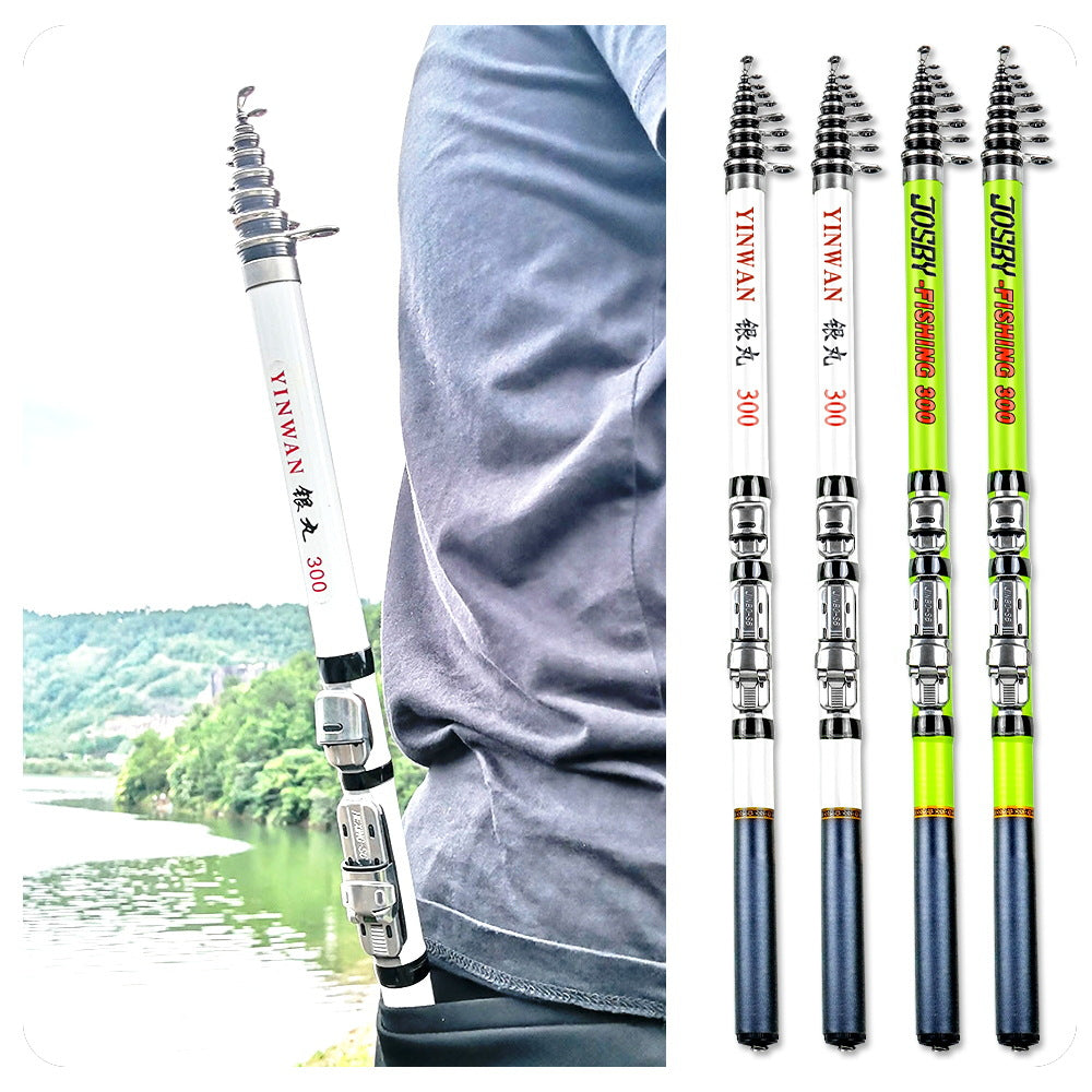 JOSBY Ultra-light Portable Telescopic Rock Fishing Rod Carbon Fiber Fishing Rod Spinning Wheel Seawater Fresh Water 1.5M-3.0M
