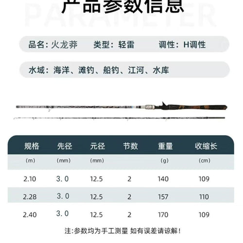 Lightning Strong Rod H Light Thunder Medium Thunder Rod Carbon Black Fishing Rod For Black Bass Lure Rod With Plug-In Rod Straight Handle Gun Handle Lure Single Rod