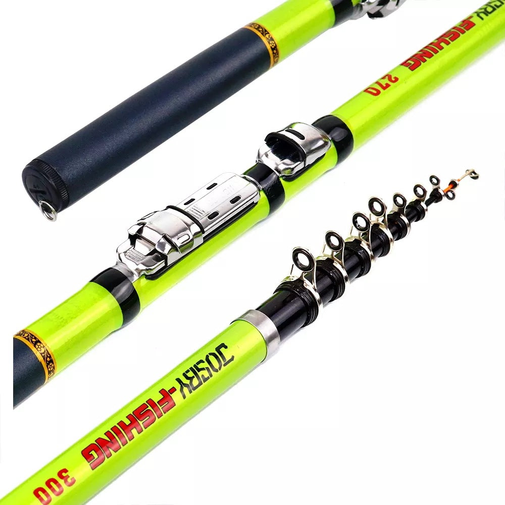 JOSBY Ultra-light Portable Telescopic Rock Fishing Rod Carbon Fiber Fishing Rod Spinning Wheel Seawater Fresh Water 1.5M-3.0M